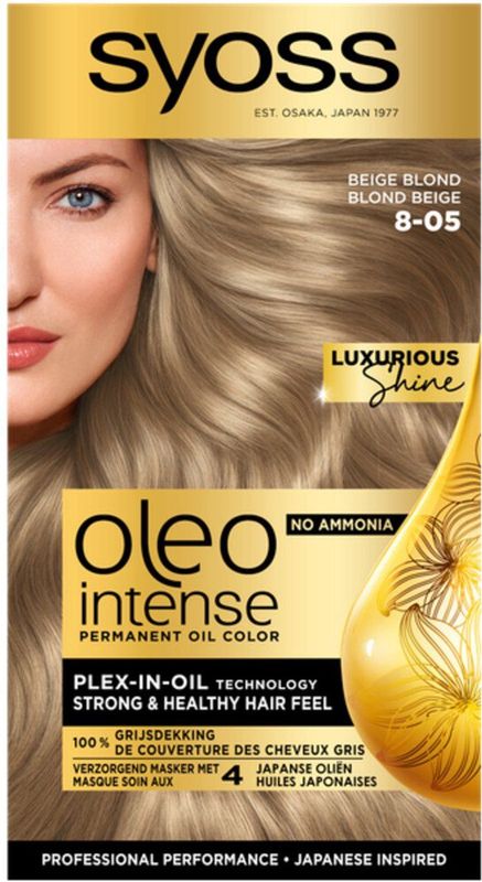 Syoss - Color Oleo Intense 8-05 - Haarkleuring - Beige Blond - 3 x Voordeelverpakking