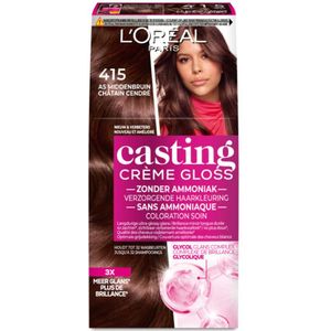 L'Oréal - Casting Crème Gloss - Semi-Permanente Haarkleuring - 415 As Middenbruin - 2x