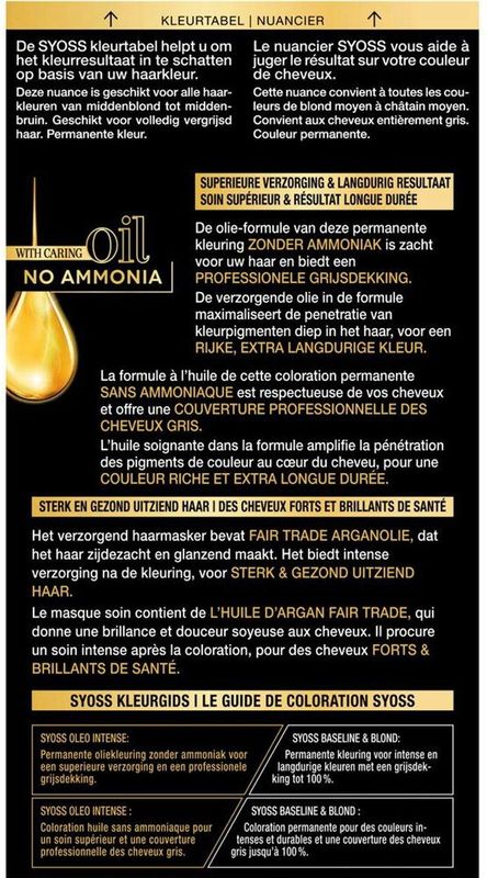 Syoss Oleo Intense - Haarverf - Goudbruin - 2x