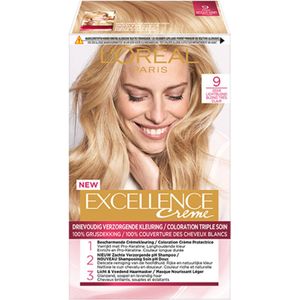 L'Oréal - Excellence Crème - Permanente Crèmekleuring - 9 Zeer Licht Blond - 2 x Voordeelverpakking