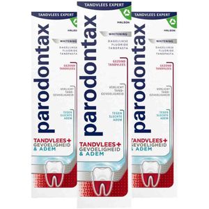 Parodontax - Tandvlees + Gevoeligheid & Adem Whitening - Tandpasta - 3x 75 ml