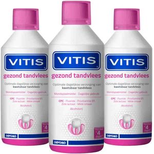 Vitis - Mondwater - Gezond Tandvlees - 3x 500 ml