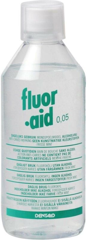 FluorAid - Mondwater - 0.05% Natriumfluoride - 3x 500 ml - Frisse Mint Smaak