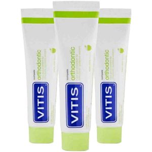 Vitis - Orthodontic - Tandpasta - Appel-mint Smaak - 3x 75 ml