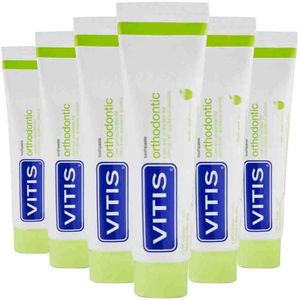 Vitis - Orthodontic - Tandpasta - 6x 75 ml - Appel-mint Smaak