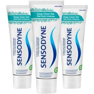 Sensodyne - Tandpasta Deep Clean Gel - 3x 75 ml - Voor Gevoelige Tanden