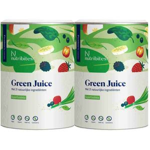 Nutribites - Green Juice Poeder - 300 gr - 37 Soorten Groente en Fruit - 100% Vegan