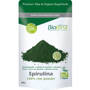 Biotona - Spirulina Raw - 200 gr - 100% Biologisch - Rijke Bron van Voedingsstoffen