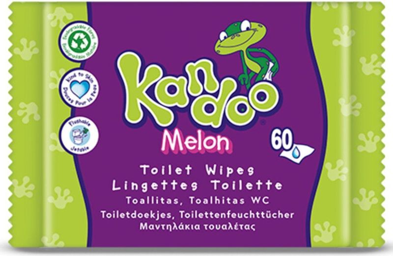 Kandoo - Vochtige Toiletdoekjes - Melon - 60 Stuks