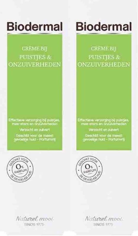Biodermal - Crème bij Puistjes & Onzuiverheden - 30 ml