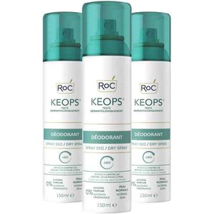 RoC - Keops - Deodorant Spray - 3 x 150 ml - Voordeelverpakking