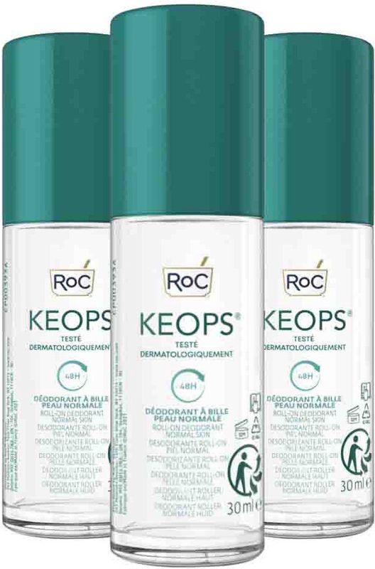 RoC - Keops - Deodorant Roller - Voordeelverpakking - 3 x 30 ml