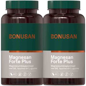Bonusan - Magnesan Forte Plus - 60 Tabletten - Met Vitamine B6 - Magnesiumbisglycinaat