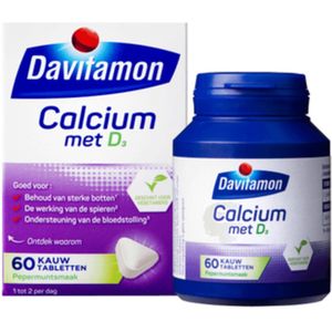 Davitamon - Calcium Vitamine D3 - Pepermunt - 60 Kauwtabletten