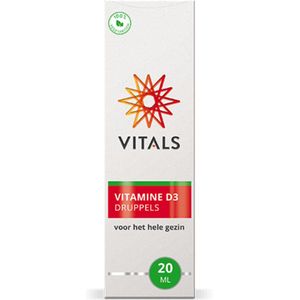 Vitals - Vitamine D3 Druppels - 2 x 20 ml - Voordeelverpakking