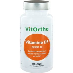 Vitortho - D3 3000 IE - Vitamine D3 - 300 Softgels