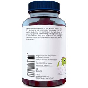 Orthica - Dino Weerstand Gummies - Frambozensmaak - 60 Stuks - Vegan