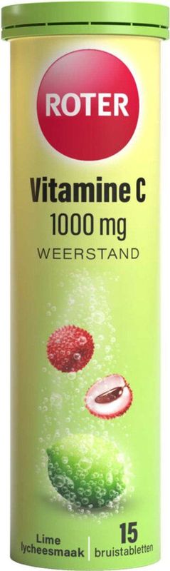 Roter - Vitamine C 1000 mg - Bruistabletten - Lime-Lychee - 2 x 15 stuks - Voordeelverpakking