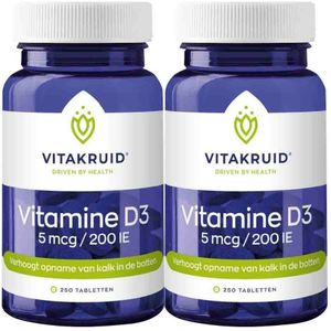 Vitakruid - Vitamine D3 - 5 mcg - 250 Tabletten