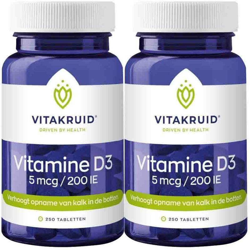 Vitakruid - Vitamine D3 - 5 mcg - 250 Tabletten
