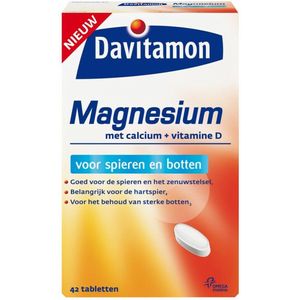 Davitamon - Magnesium Spieren en Botten - Voordeelverpakking - 4 x 42 Tabletten