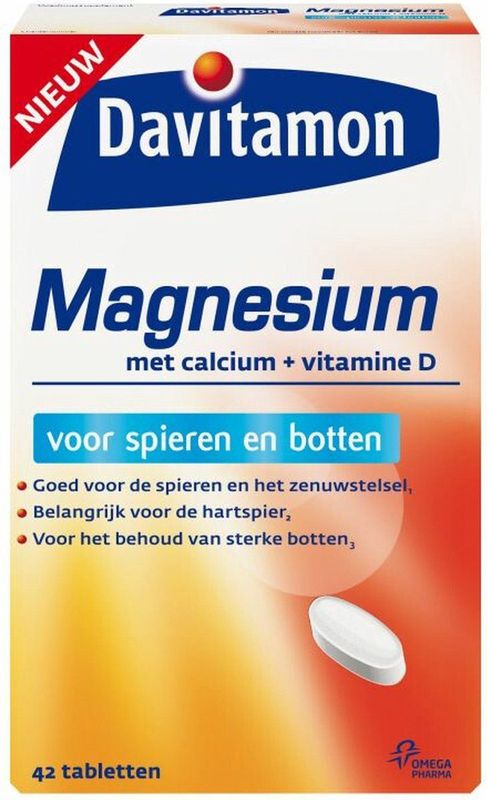 Davitamon - Magnesium Spieren en Botten - Voordeelverpakking - 4 x 42 Tabletten