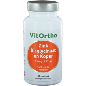 Vitortho - Zink Bisglycinaat - 15 mg - 60 Vegacapsules