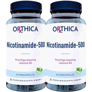 Orthica - Nicotinamide-500 - Vitamine B3 - 60 Tabletten - Actieve Vorm