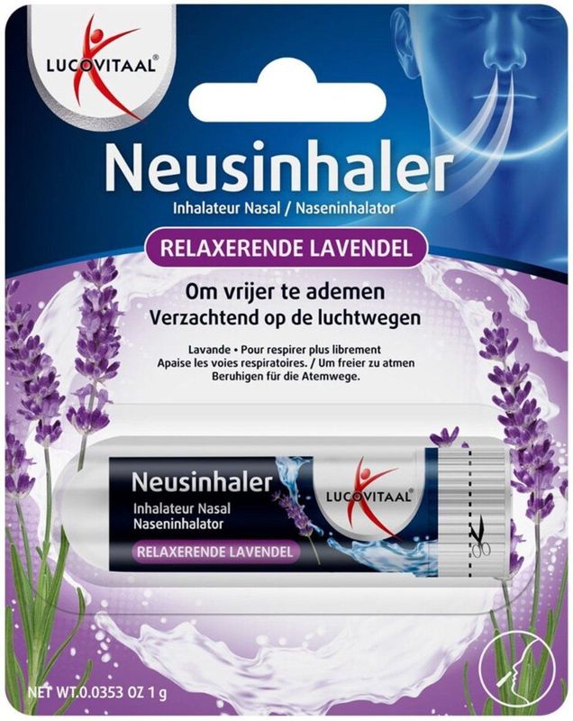 Lucovitaal - Neusinhaler - Relaxerende Lavendel - 1 gr - Vrijer Ademen