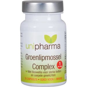 Unipharma - Groenlipmossel Complex - 30 Capsules - 300 mg Pure Groenlipmossel