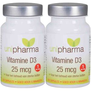 Unipharma - Vitamine D3 - 25 mcg - 180 Capsules