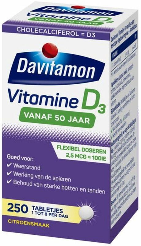 Davitamon - Vitamine D3 - 250 Tabletten - Voor 50 Jaar en Ouder