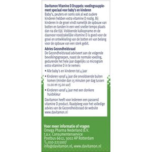 Davitamon - Vitamine D - Druppels - 100% Natuurlijk - 25 ml - Suikervrij