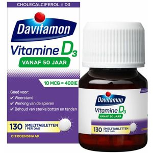 Davitamon - Vitamine D3 - 130 Smelttabletten - Voor 50 Jaar en Ouder