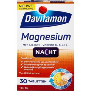 Davitamon - Magnesium Voor de Nacht - 30 Tabletten - Voedingssupplement