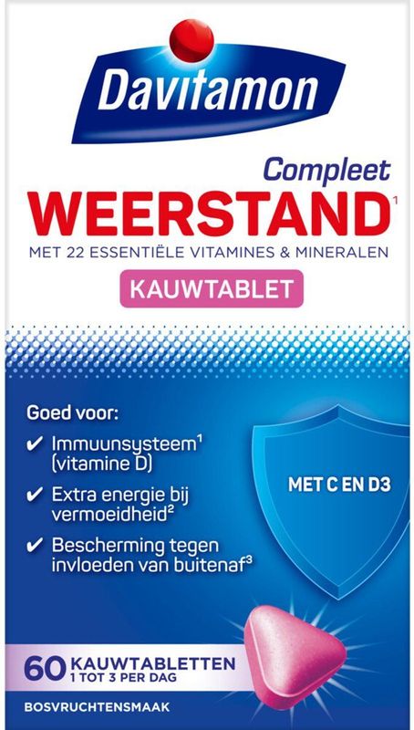 Davitamon - Compleet Weerstand - Kauwtabletten - Bosvruchten - 60 Stuks