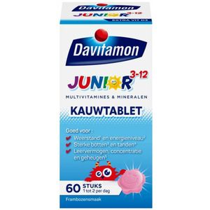 Davitamon - Junior 3+ - Kauwvitamines - Framboos - 60 Kauwtabletten