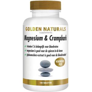 Golden Naturals - Magnesium & Crampbark - 180 Tabletten