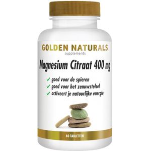Golden Naturals - Magnesium Citraat - 400 mg - Vegan - 60 Tabletten