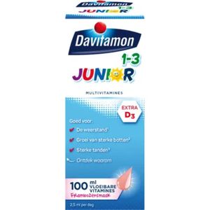Davitamon Junior 1+ - Framboos - 100 ml - Vitaminen voor Kinderen