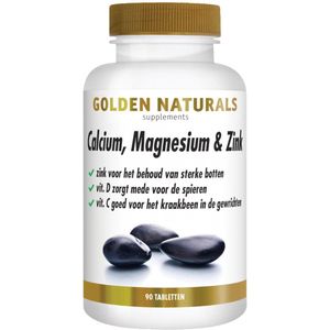 Golden Naturals - Calcium, Magnesium & Zink Vegan - 90 Tabletten