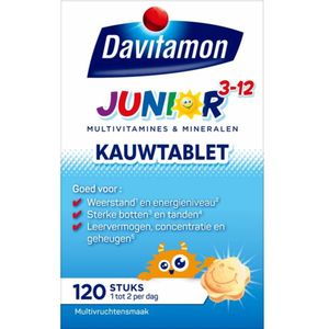 Davitamon - Junior 3+ - Multivruchten - 120 Kauwtabletten