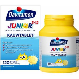 Davitamon - Junior 3+ - Kauwvitamines - Banaan - 120 Kauwtabletten