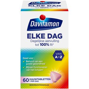 Davitamon Elke Dag - 60 Kauwtabletten - Complete Multivitamine - 22 Essentiële Vitamines en Mineralen