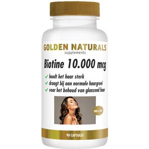 Golden Naturals - Biotine 10.000mcg - 2 x 90 Vegacapsules - Voordeelverpakking