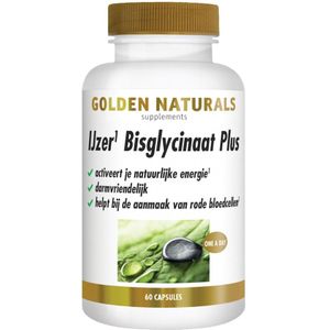 Golden Naturals - IJzer Bisglycinaat Plus - 60 Vegacapsules - Met Vitamine C