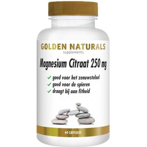 Golden Naturals - Magnesium Citraat - 250 mg - 60 Vegacapsules