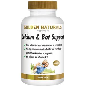 Golden Naturals - Calcium & Bot Support Vegan - 60 Tabletten