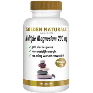 Golden Naturals - Multiple Magnesium - Vegan - 200mg - 180 Tabletten