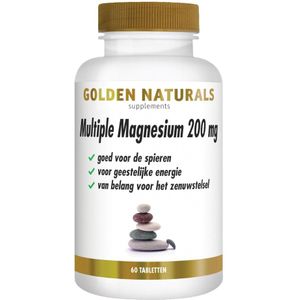 Golden Naturals - Multiple Magnesium - 200mg - 60 Tabletten - Multivitaminen